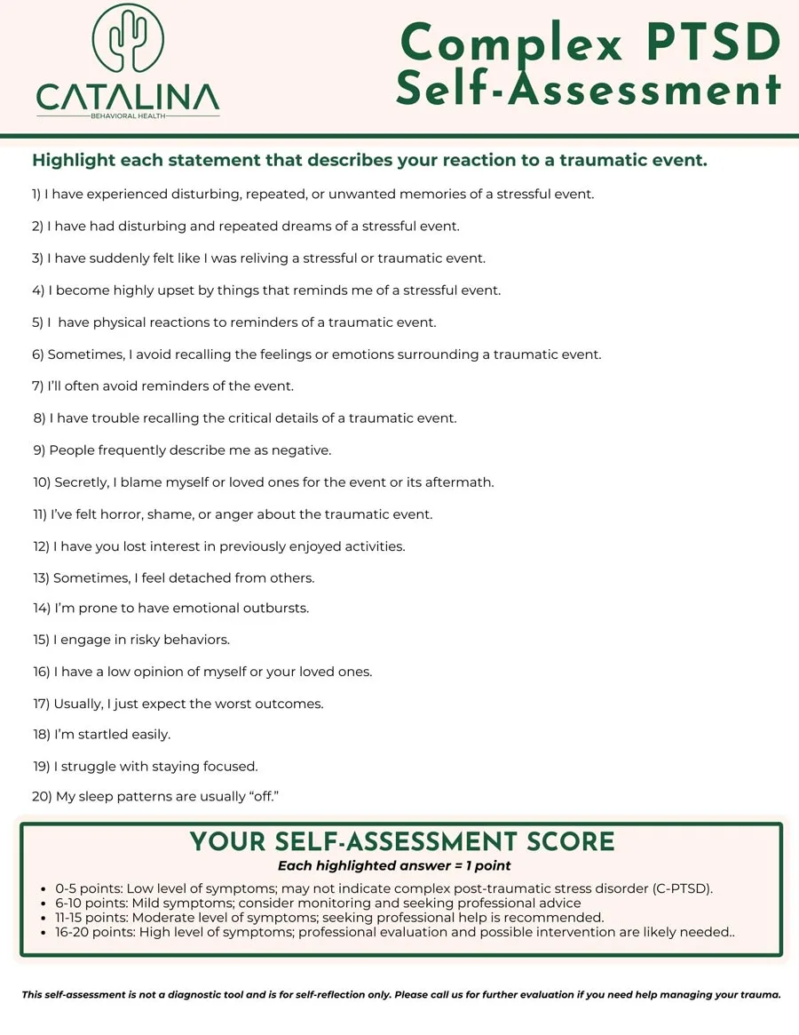 CPTSD Self Assessment - Catalina Behavioral Health