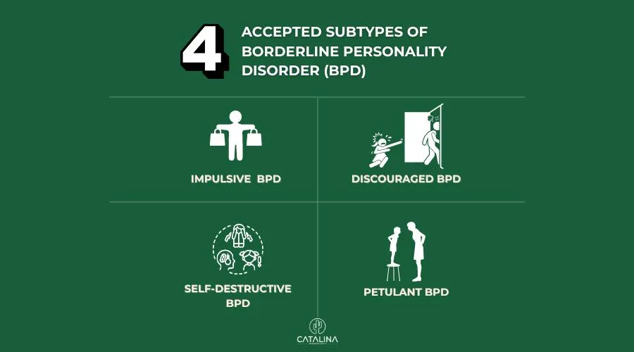 4 subtypes of borderline personality disorder infographic from Catalina Behavioral Health in Arizona