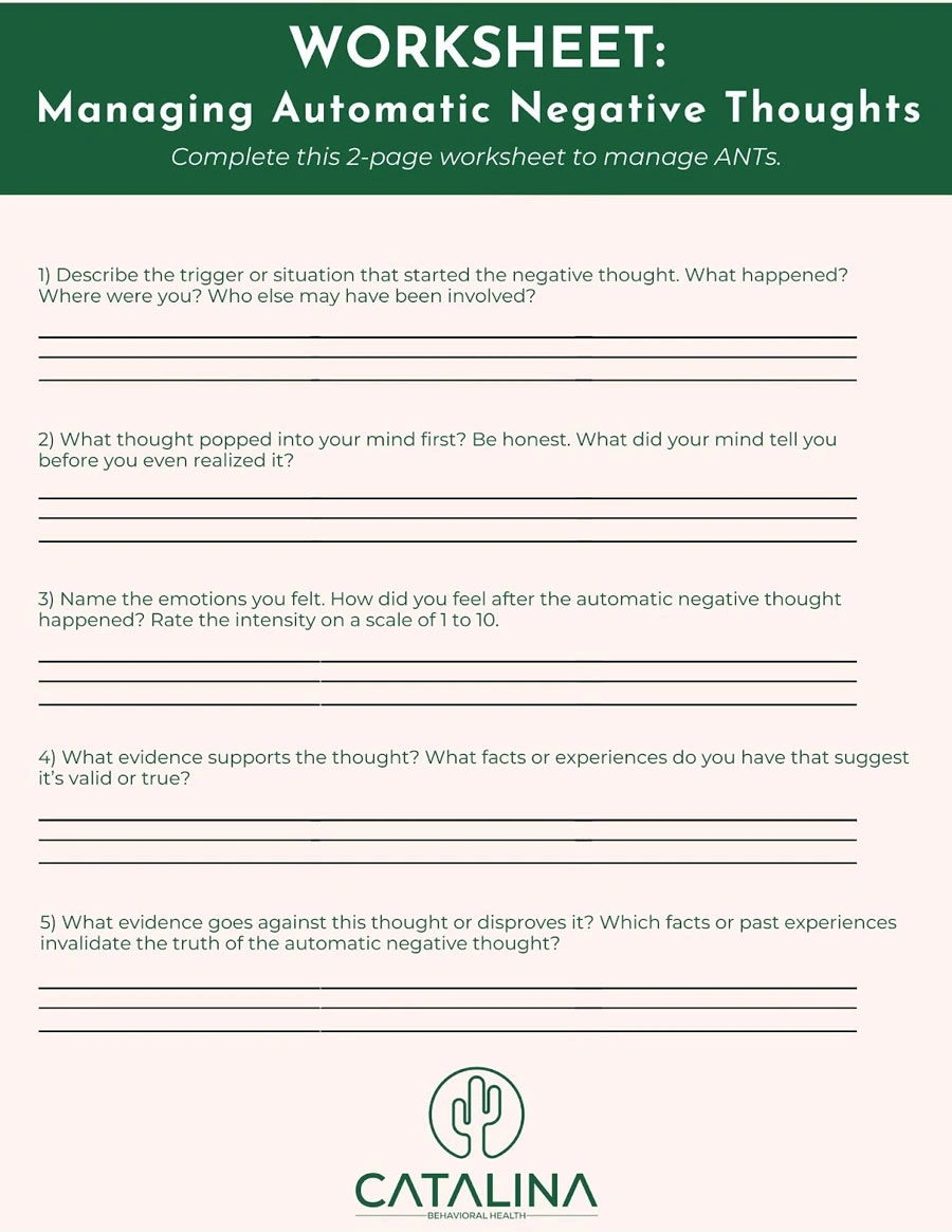 CBT worksheet prompt