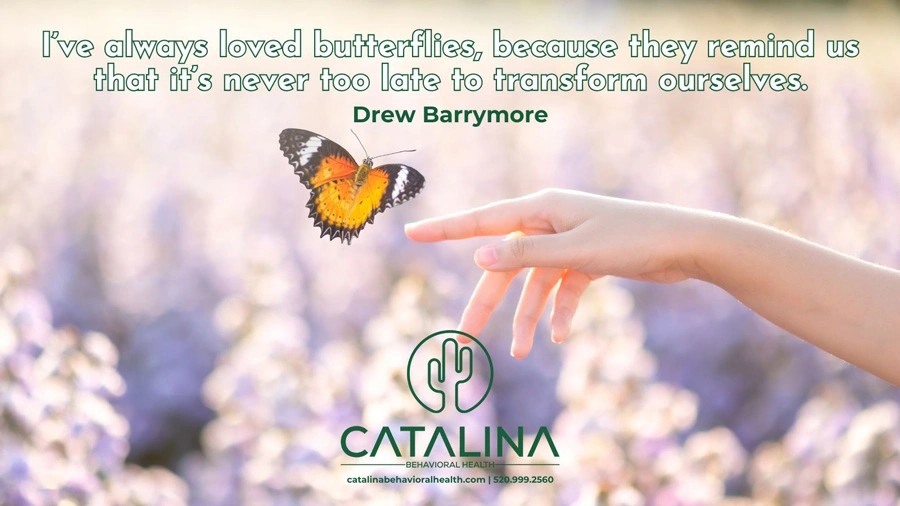 Image of a butterfly above a hand -Butterfly - Eating Disorder Recovery Symbols - Catalina Behavioral Health