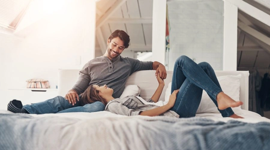 Couple having healthy intimate relationships after covert abuse