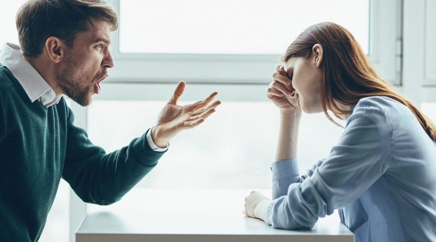Image of emotional man and woman arguing