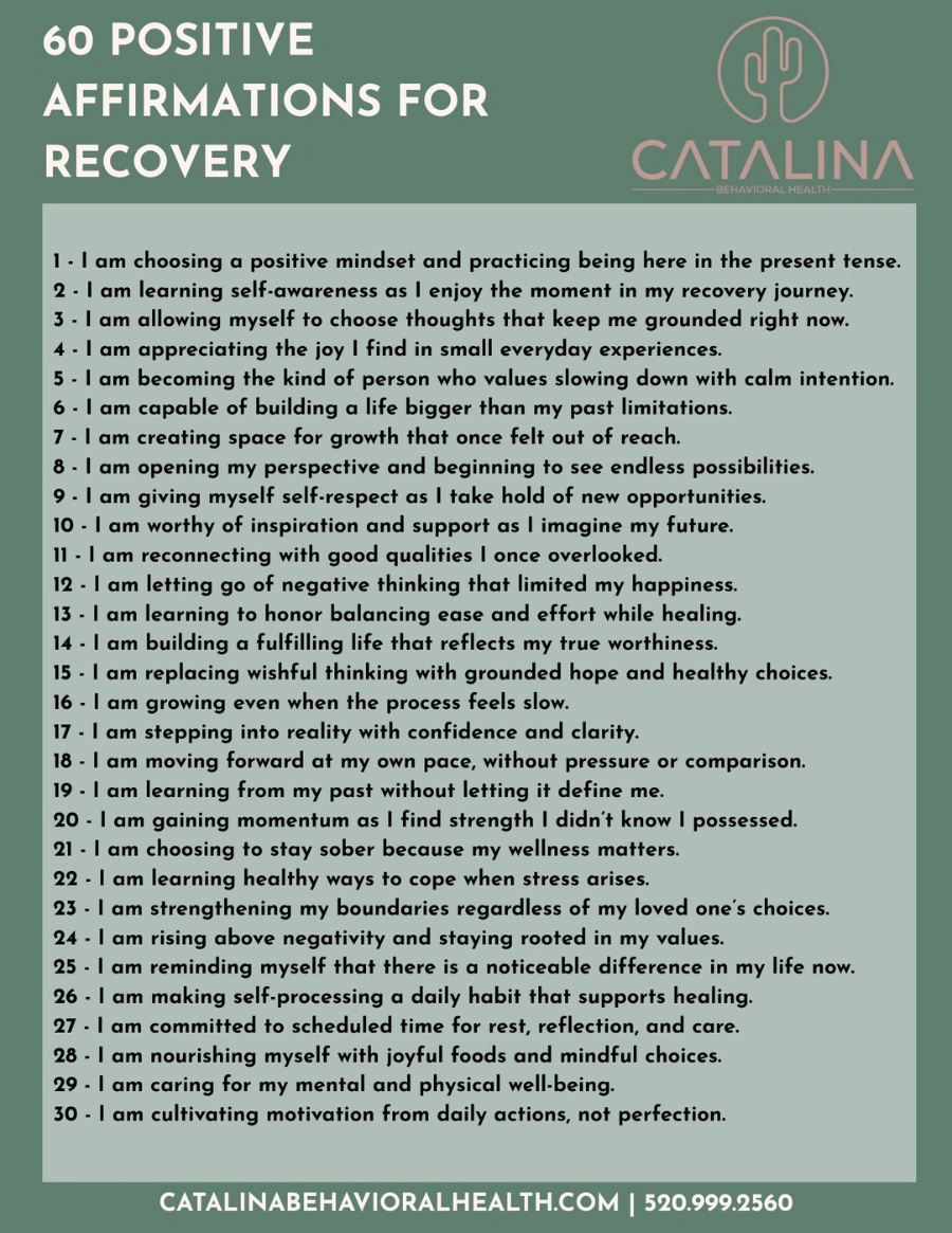 60 Positive Affirmations for Recovery 1 - Catalina Behavioral Health