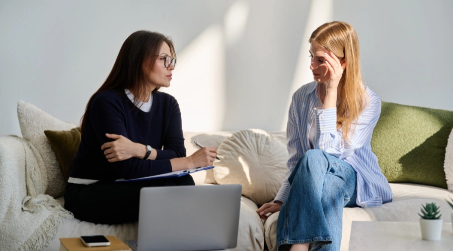 Image of a person taking time for self-care by speaking with a trusted professional